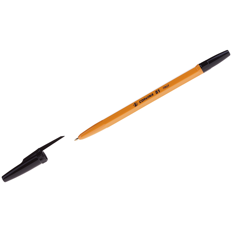 Ручка шариковая Corvina 51 желтый корпус, черная