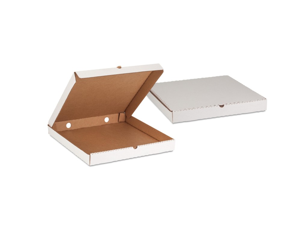 Коробка для пиццы 250*250*40 гофрокартон КАМ (профиль В) белый/бурый