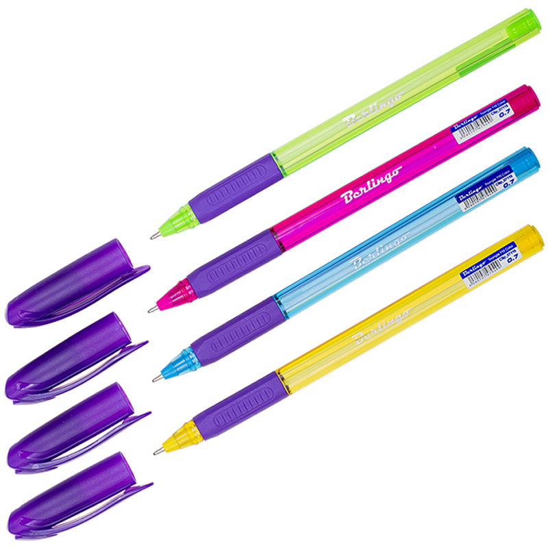 Ручка шариковая Berlingo "Triangle 110 Color", синяя, 0,7мм, грип, корпус ассорти