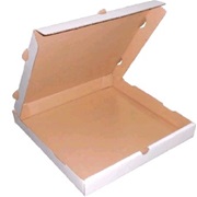 Коробка для пиццы 300*300*40 гофрокартон,белый/ бурый КАМ (профиль В)