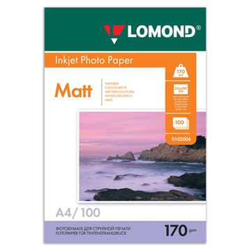 Фотобумага LOMOND А3, 170г/м2, 100л., Матовая двухстор. д/стр.принтеров